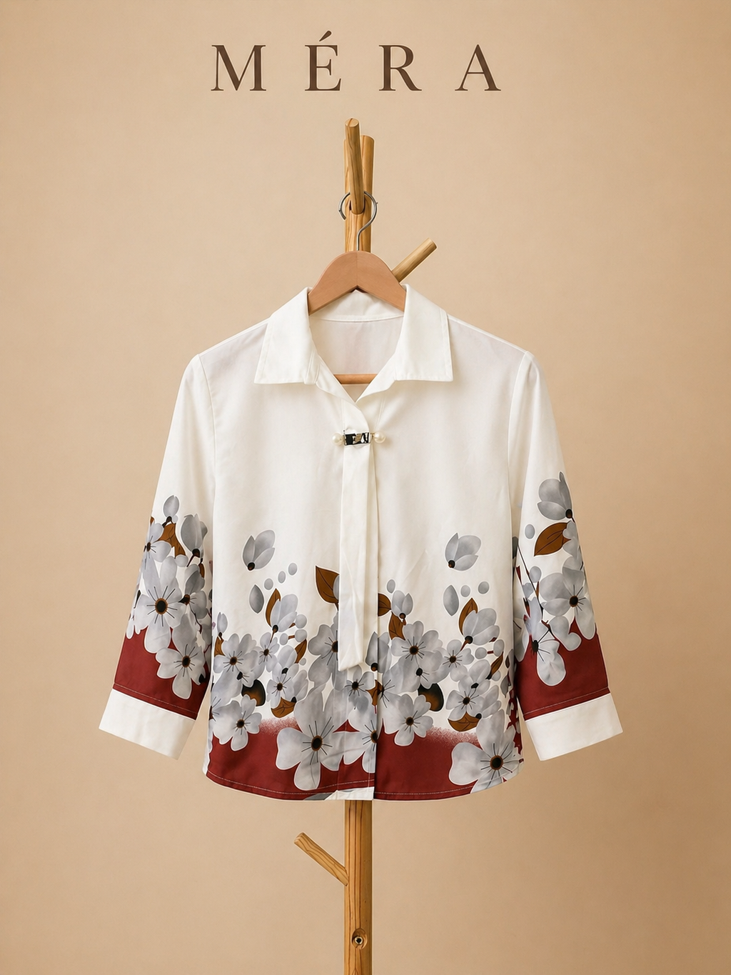 Crimson Flora Shirt