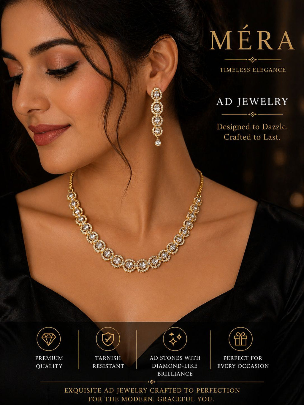 Radiant circle AD jewelry set